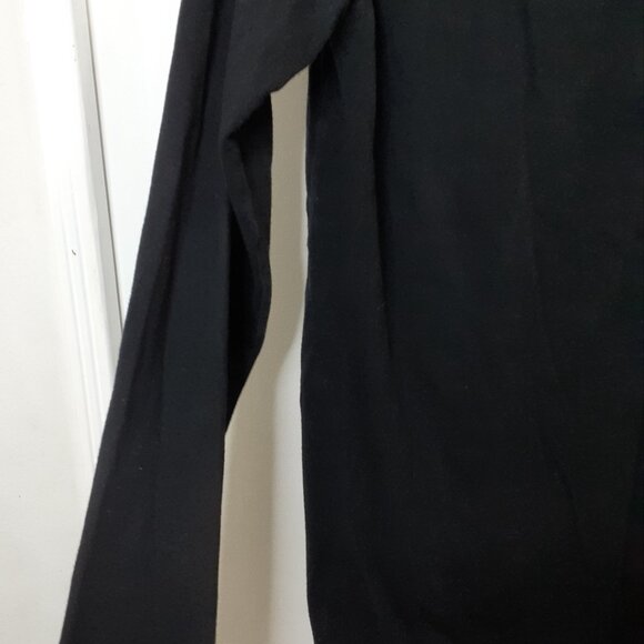 Victoria's Secret PINK Shirt Long Sleeve Black, White Logo SZ Med Cotton Hi Lo - Picture 5 of 7